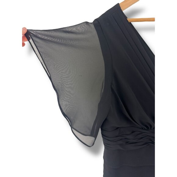 Scarlett Nite Black Tiered Sheath Dress Size 16 Wedding Evening Special Occasion - Picture 3 of 7